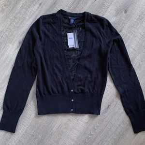 LACE BACK SWEATER CARDIGAN